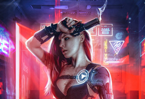 Cyberpunk, Girl and Gun, Sushi Vu