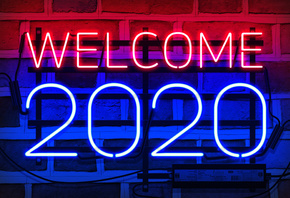 Welcome, 2020, New Year, Neon