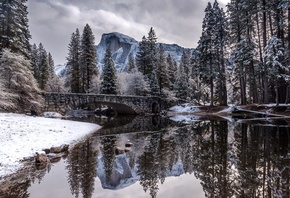 landscape, not a frozen lake, mountains, snow