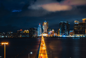 Grand Lisboa, 4k, Macau, modern buildings, nightscapes, China, Asia