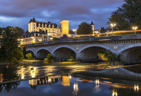 , , , , Castle and Bridge in Pau,  ,  ...