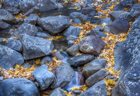 Yosemite, National Park, fall, rocks, stream