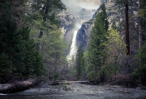 Йосемити, национальный парк, деревья, водопад