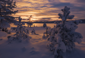 Norway, winter, sky, clouds