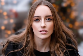 women, face, portrait, blue eyes, bokeh, long hair