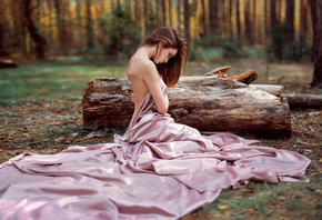 Alexey Slesarev, девушка, платье, лес