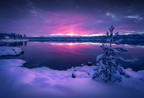 Norway, winter, sky, clouds