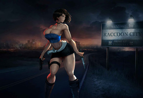 Jill valentine, resident evil, hentai, raccoon city, Game, Beautiful, weapons, anime, knives