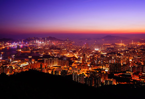 Hong Kong, City, Sunset