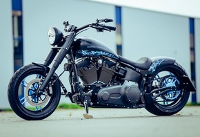 harley davidson, custom, thunderbike
