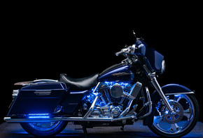 Harley Davidson, мотоцикл, неон