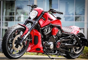 harley davidson, custom, thunderbike, red devil