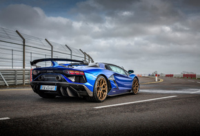 Blue, Lamborghini, Aventador