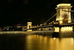 Chain Bridge, Danube River, Budapest, night, river, landmark, Budapest city ...