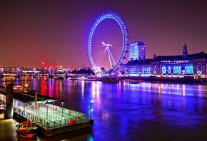 London, Eye, At, Night