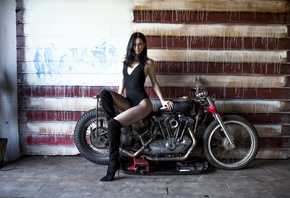 Krysten Ritter, девушка, мотоцикл