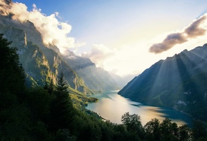 Switzerland, Alps, Mountains, Morning