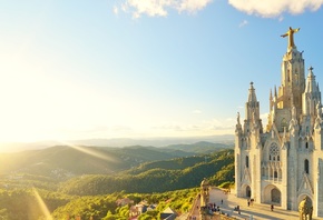 , , mount, Tibidabo, Temple of the sacred, Heart of Jesus,  , , , 