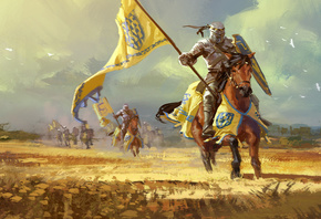 knight, fantasy art, artwork, horse, Cavalry