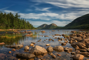 Горы, Камни, Озеро, Acadia, National Park, Природа