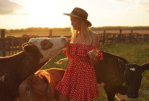 women, Andrey Popov, blonde, boobs, nipples, brunette, women outdoors, hat, ...