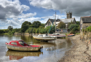 , , , , , River, Tavy at Bere, Ferrers, Devon, HDR, , 