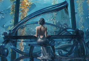 artwork, Classic, Piano, Girl