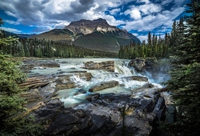 Канада, Горы, Камни, Пейзаж, Alberta, Облака, Джаспер, Природа