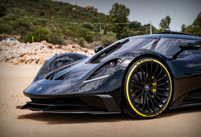 2021, ARES, Design, S1, Project, front view, exterior, black, supercar