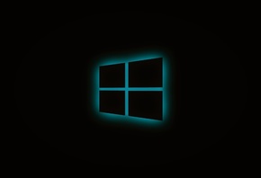 Windows, Glowing, Logo, Blue