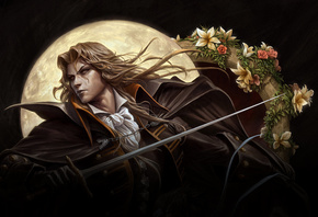 flowers, figure, character, Castlevania, military, -, - (ca ...