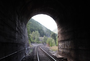 туннель, рельсы