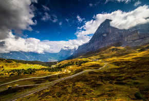 Швейцария, Горы, Grindelwald, Альпы, Облака, Природа
