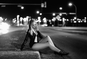 , , , , , , , ENRICA, girl, model, blonde, street, night, night, lighting, ENRICA