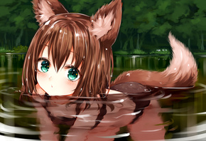 neko ears, animal ears, Fox ears, cat girl, fox girl, anime, anime girls, d ...