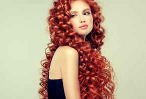 girl, face, model, hair, portrait, beauty, makeup, profile, red, girl, red, ...