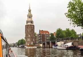 башня, канал, амстердам