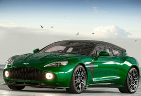 Aston Martin, небо, птицы, антураж