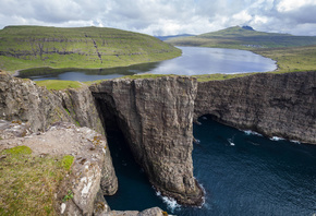 lake, sorvagsvatn, faroe, islands, nature, landscape, water