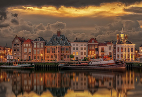 old, port, Old, Port Of Maasslui Netherlands