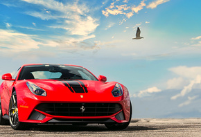 Ferrari, красный, небо, заставка