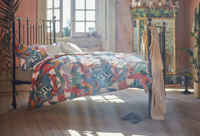 bedroom interior in scandinavian style, Ikea, интерьер спальни в скандинавском стиле