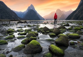  ,  , New Zealand, Fiordland National Park, Mitre Peak