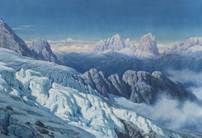 Rudolf Reschreiter, Рудольф Решрайтер, немецкий художник, 1920, Доломитовые Альпы