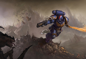 Ultramarines, Space Marine, Imperium, shu sheyu, Warhammer 40000, 