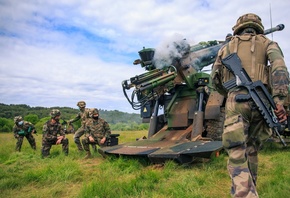 Marine Artillery Regiment, Military Camp of Canjuers, self propelled gun, France, US Marine Corps, Caesar