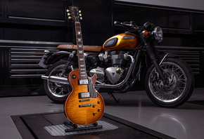 Triumph, motorcycles, Gibson, 1959, custom guitar