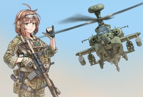 military, guns, anime, Girls Frontline