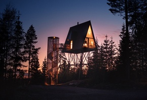 Norway, spectacular treetop cabin, architecture, PAN Treetop Cabins, hotel, ...