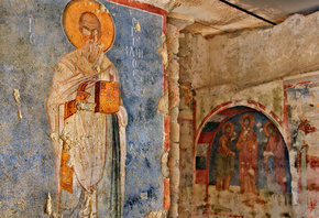 St Nicholas Church, Demre, East Roman basilica church, Turkey, fresco
